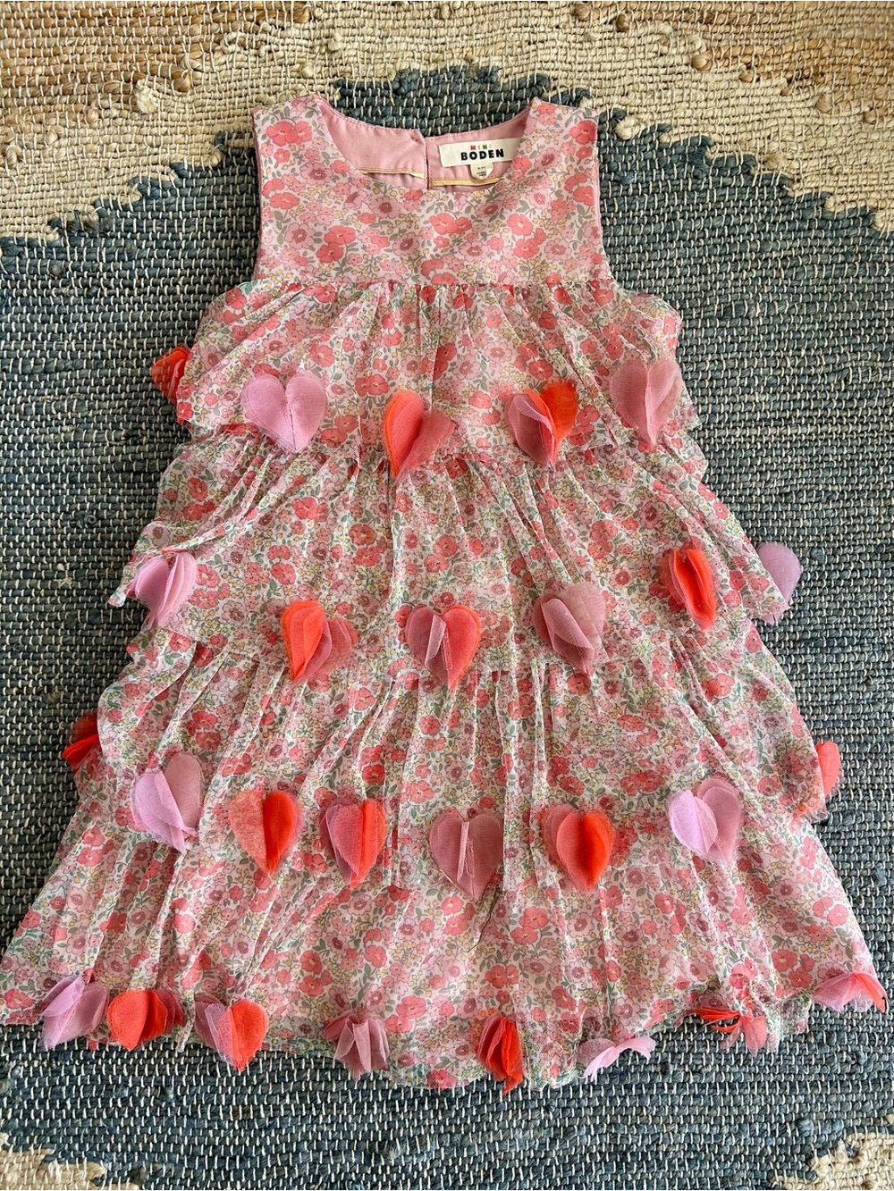 Mini Boden Heart Flutter Floral Party Dress